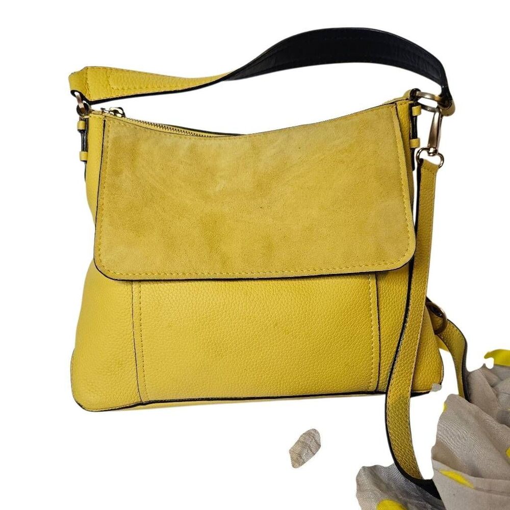 Boden yellow leather shoulder/crossbody bag.